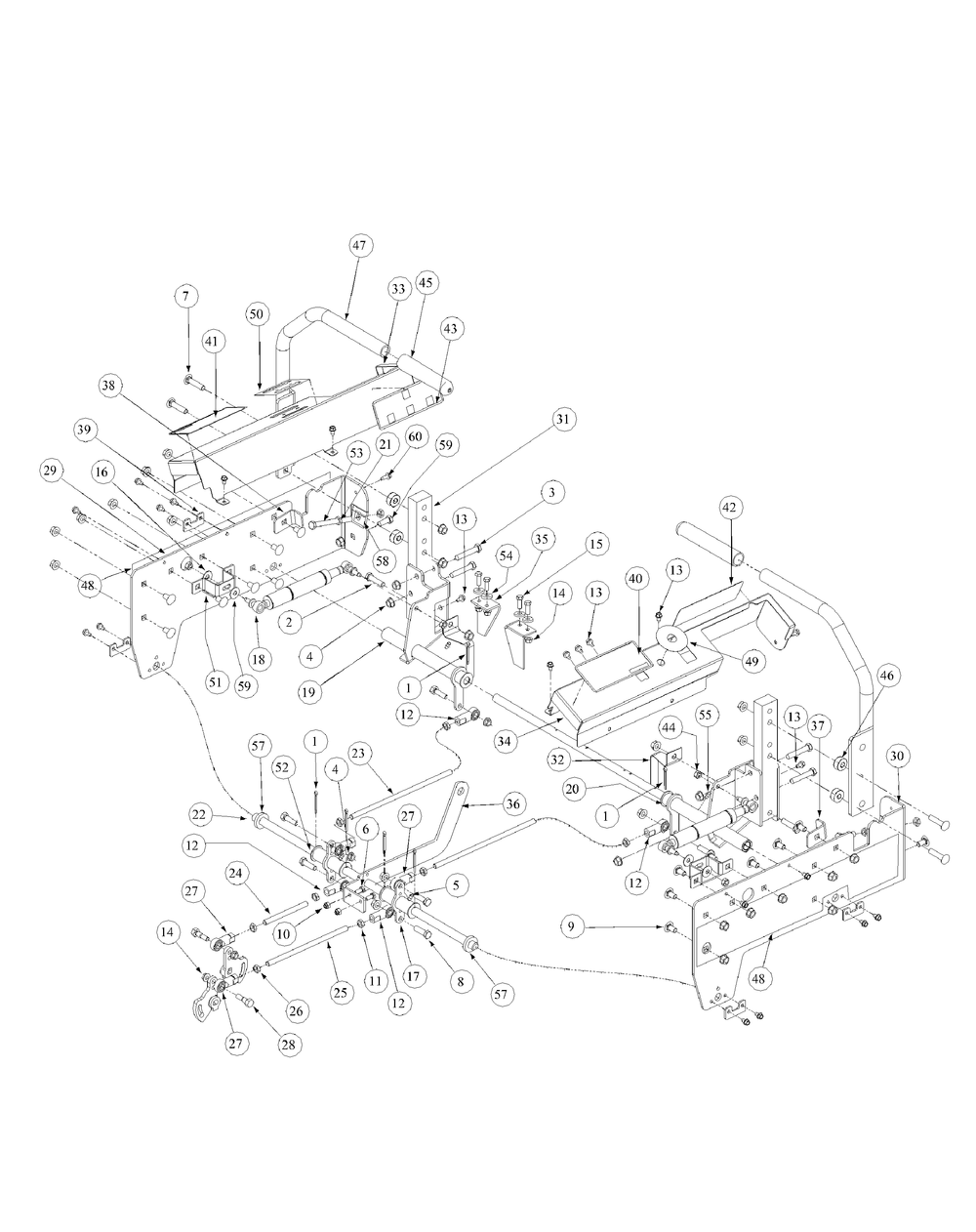 Control Assembly Diagram and Parts List for 53AB5B5M150-18-HP Cub Cadet Lawn Tractor